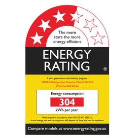 Vogue 545mm BMF Fridge Freezer 230L Stainless Steel 3.5 Star