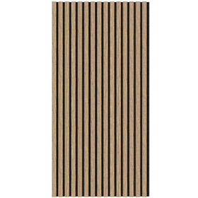 Acoustic Slat Wall Panels 1.44m² Chestnut 2x Panels - W 600mm x H 1200mm