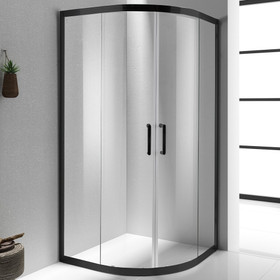 Arco Core Round Shower 1000mm Double Door Black - 60mm Profile Tray
