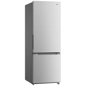 Midea 595mm BMF Fridge Freezer 340L Brushed Stainless Steel 4 Star