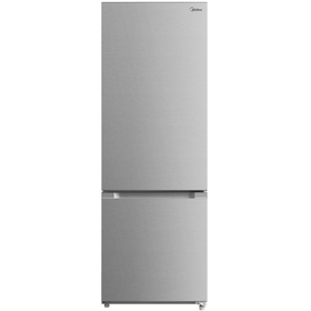 Midea 595mm BMF Fridge Freezer 340L Brushed Stainless Steel 4 Star
