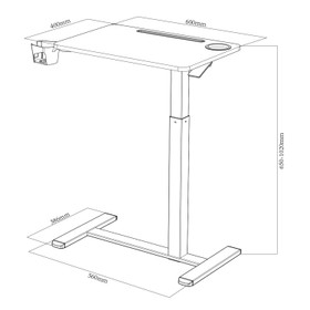 Laptop Desk with Adjustable Height - Black