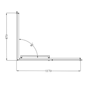 SS Gunmetal 1200mm Slide-In Shower Door Kit Only - RHS