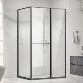 SS Gunmetal 1200mm Slide-In Shower Door Kit Only - RHS