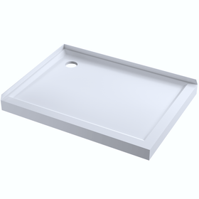 SS Champagne 1200mm Slide-In Shower with Corner Waste - LHS