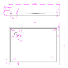 SS Champagne 1200mm Slide-In Shower with Corner Waste - LHS
