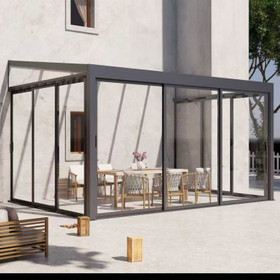 Aluminium Sunroom with Sliding Glass Doors - 4m x 2.8m
