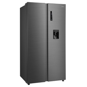 Midea 897mm Side by Side Fridge Freezer 553L Black Stainless Steel 3.5 Star