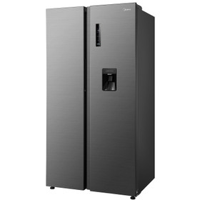 Midea 897mm Side by Side Fridge Freezer 553L Black Stainless Steel 3.5 Star