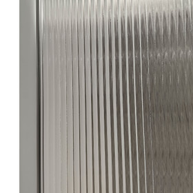 Fluted Curved Shower Screen 800 x 2000mm Chrome - LHS