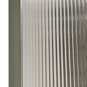 Fluted Curved Shower Screen 1200 x 2000mm Brushed Gunmetal - LHS