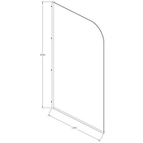 Fluted Curved Shower Screen 1200 x 2000mm Brushed Gunmetal - LHS