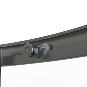 SS Gunmetal 900mm Shower Door Kit Only - Round