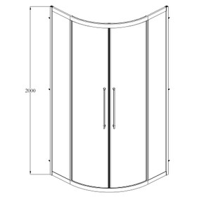 SS Gunmetal 900mm Shower Door Kit Only - Round