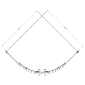 SS Gunmetal 900mm Shower Door Kit Only - Round