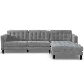 Cooper 3 Seater Sofa with Chaise 2850mm Grey - RHS