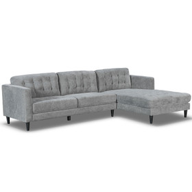 Cooper 3 Seater Sofa with Chaise 2850mm Grey - RHS