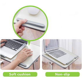 Adjustable Laptop Bed Table with Foldable Legs - Black