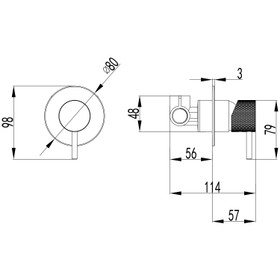 Diamond Shower Mixer All Pressure - Brushed Gunmetal