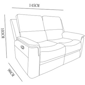 Arthur Recliner 2 Seater Sofa 1450mm Light Grey