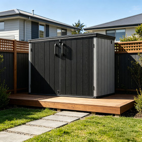 Outdoor Storage Shed 191x107x133cm - Grey and Black