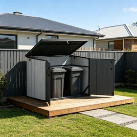 Outdoor Storage Shed 191x107x133cm - Grey and Black