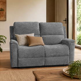 Arthur Recliner Lounge Suite Dark Grey - 3 Seater Sofa + 2 Armchairs