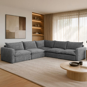 Brooks 5 Seater L-Shape Sofa 3320mm - Shadow