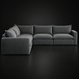 Brooks 5 Seater L-Shape Sofa 3320mm - Shadow