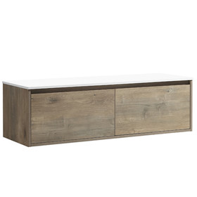 Vogue Hudson Wall Vanity Forest Grain with Countertop 1200mm - 2 Drawers