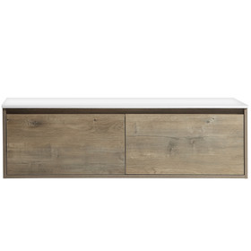 Vogue Hudson Wall Vanity Forest Grain with Countertop 1200mm - 2 Drawers