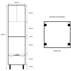 Kitchen Oven and Microwave Tower 600 + 450mm - White Woodgrain