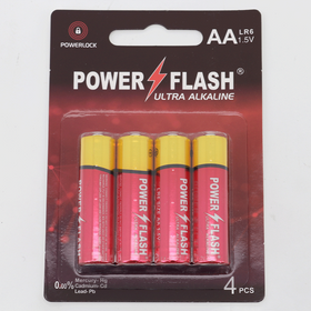 POWER FLASH AA Ultra Alkaline Batteries Pack of 4