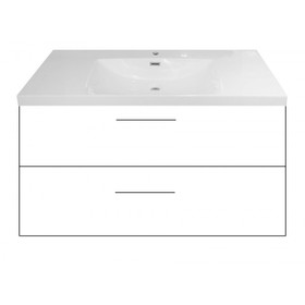 Novo Wall Vanity 900mm White Glossy with Omega Top