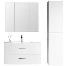 Novo Wall Vanity 900mm White Glossy with Omega Top Novo Wall Vanity 900mm White Glossy with Omega Top