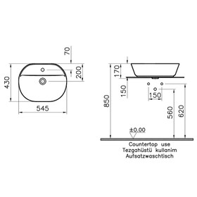 Vitra Geo Vessel Basin 55cm with Taphole