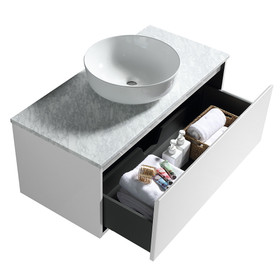 Vogue Hudson Wall Vanity with Artificial Marble Countertop 1000mm