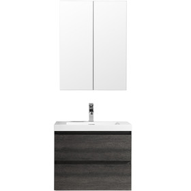 Vogue Soho Wall Vanity 600mm Espresso Stone with Omega Top