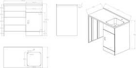 Vogue Eco Laundry Tub 1120mm x 600mm Partially-Assembled