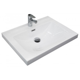 Novo Wall Vanity 600mm White Glossy with Omega Top