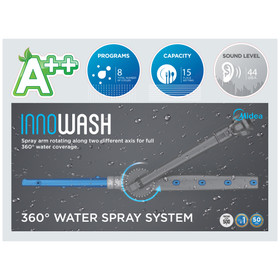 Midea 15 Place Dishwasher 60cm Black SS - Titania