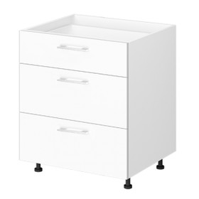 Base Cabinet 3 Drawer 800mm White