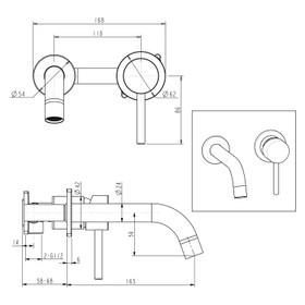 Vogue Linear Concealed Basin Mixer Brushed Nickel