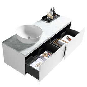 Vogue Hudson Wall Vanity with Artificial Marble Countertop 1400mm