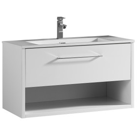 Vogue Fremont Wall Vanity White Lacquer with Artificial Marble Sigma Top 900mm