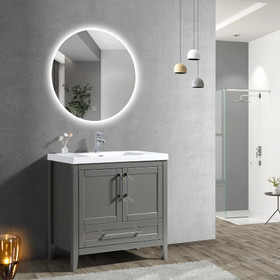 RENO Floor Vanity 900mm - OMEGA Stone Resin Top Dark Grey