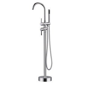 Vogue Floor Mounted Bath Filler Chrome With Handshower