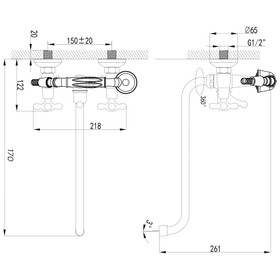 Huayi Vintage Bath Mixer With Sprayer Chrome