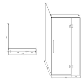 Vogue Fjord Square Shower 1000mm - 40mm Profile Tray