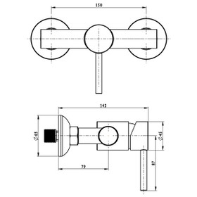 Vogue Linear External Shower Mixer Chrome